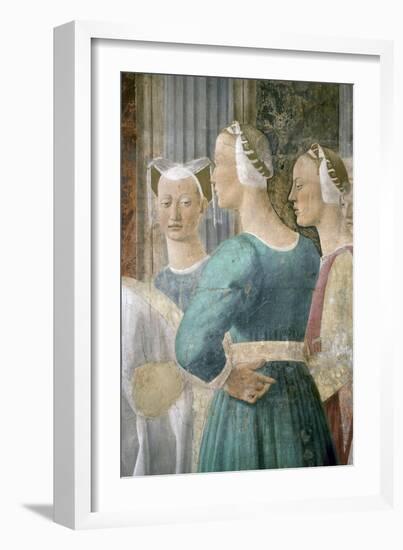 Legend of the True Cross, Queen of Sheba Worshipping the Wood of the Cross, Completed 1464-Piero della Francesca-Framed Giclee Print