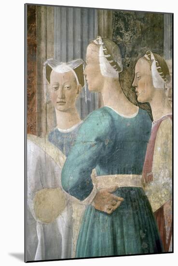 Legend of the True Cross, Queen of Sheba Worshipping the Wood of the Cross, Completed 1464-Piero della Francesca-Mounted Giclee Print