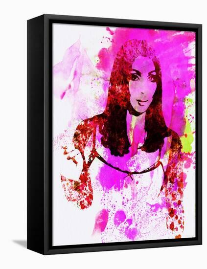 Legendary Cher Watercolor-Olivia Morgan-Framed Stretched Canvas