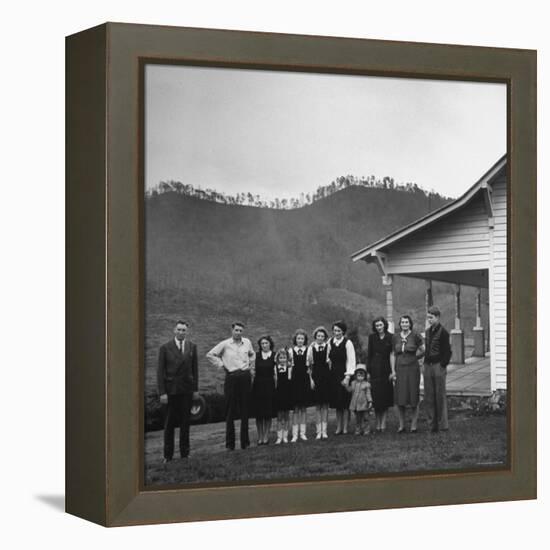 Legendary Country Western Music Carter Family: A.P. and Ezra with Family-Eric Schaal-Framed Premier Image Canvas