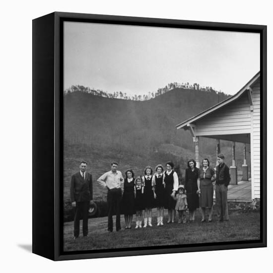 Legendary Country Western Music Carter Family: A.P. and Ezra with Family-Eric Schaal-Framed Premier Image Canvas