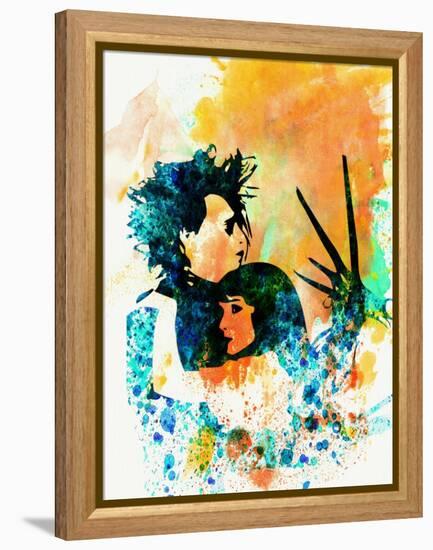 Legendary Edward Scissorhands Watercolor-Olivia Morgan-Framed Stretched Canvas