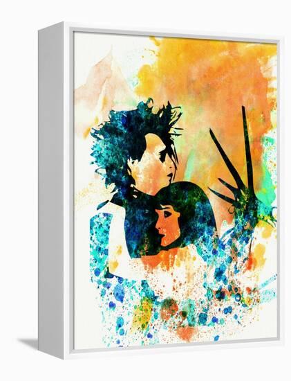 Legendary Edward Scissorhands Watercolor-Olivia Morgan-Framed Stretched Canvas