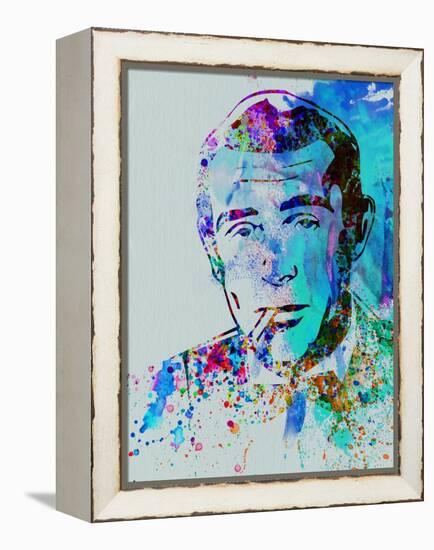 Legendary Humphrey Bogart Watercolor-Olivia Morgan-Framed Stretched Canvas