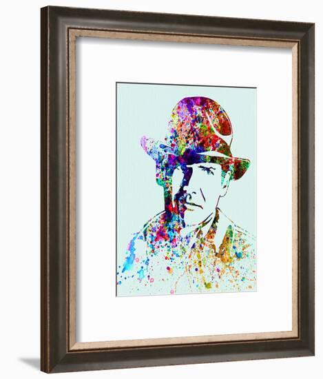 Legendary Indiana Jones Watercolor-Olivia Morgan-Framed Art Print