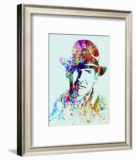 Legendary Indiana Jones Watercolor-Olivia Morgan-Framed Art Print