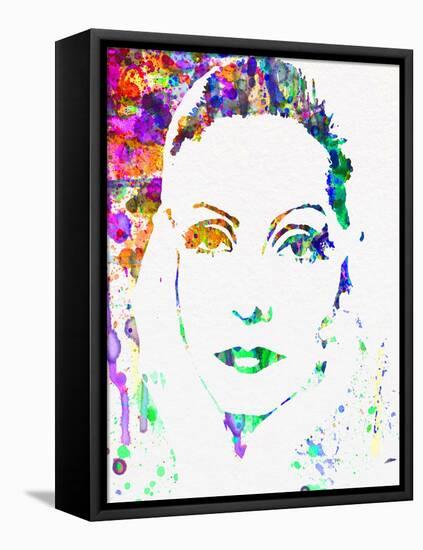 Legendary Ingrid Bergman Watercolor-Olivia Morgan-Framed Stretched Canvas