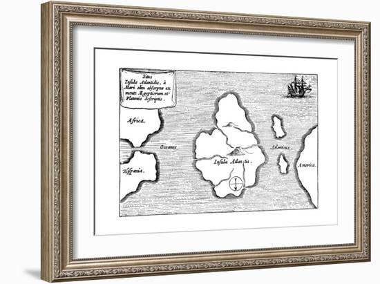 Legendary Island of Atlantis-Athanasius Kircher-Framed Giclee Print