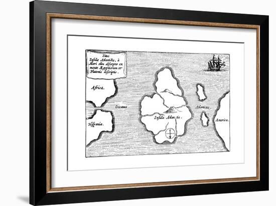 Legendary Island of Atlantis-Athanasius Kircher-Framed Giclee Print