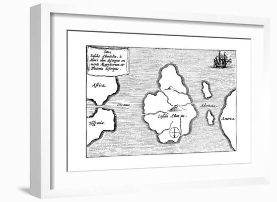 Legendary Island of Atlantis-Athanasius Kircher-Framed Giclee Print