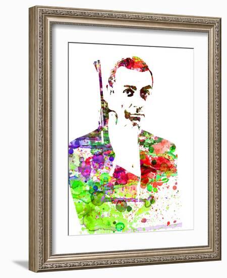 Legendary James Bond Watercolor-Olivia Morgan-Framed Art Print