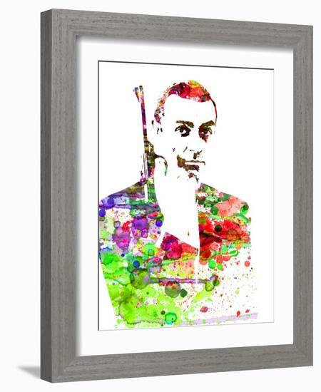 Legendary James Bond Watercolor-Olivia Morgan-Framed Art Print