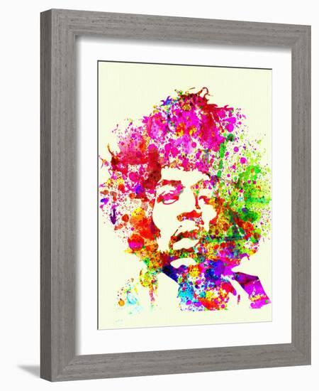 Legendary Jimi Hendrix Watercolor I-Olivia Morgan-Framed Art Print