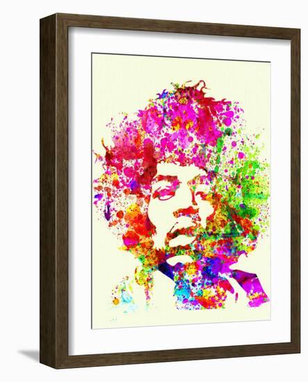 Legendary Jimi Hendrix Watercolor I-Olivia Morgan-Framed Art Print