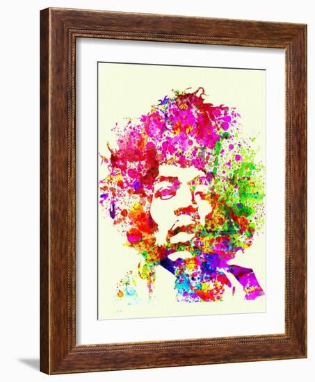 Legendary Jimi Hendrix Watercolor I-Olivia Morgan-Framed Art Print