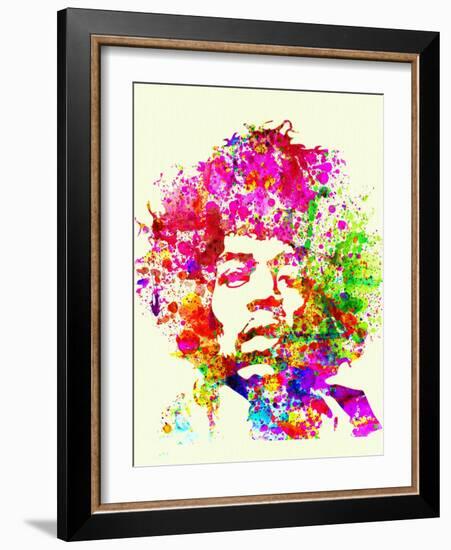 Legendary Jimi Hendrix Watercolor I-Olivia Morgan-Framed Art Print