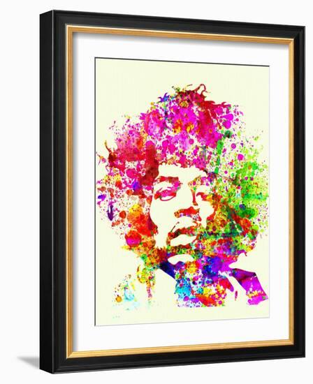 Legendary Jimi Hendrix Watercolor I-Olivia Morgan-Framed Art Print