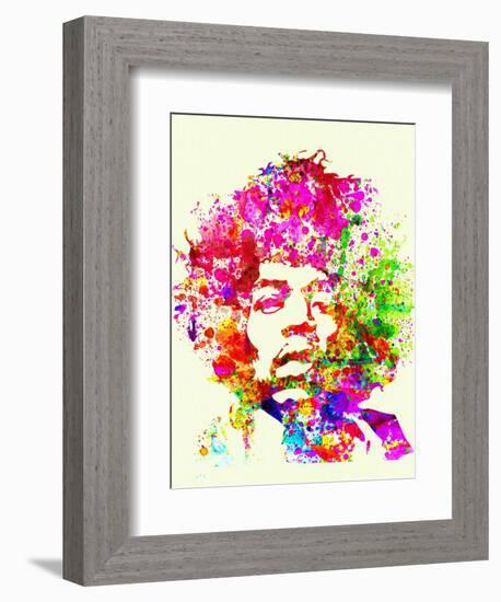 Legendary Jimi Hendrix Watercolor I-Olivia Morgan-Framed Premium Giclee Print