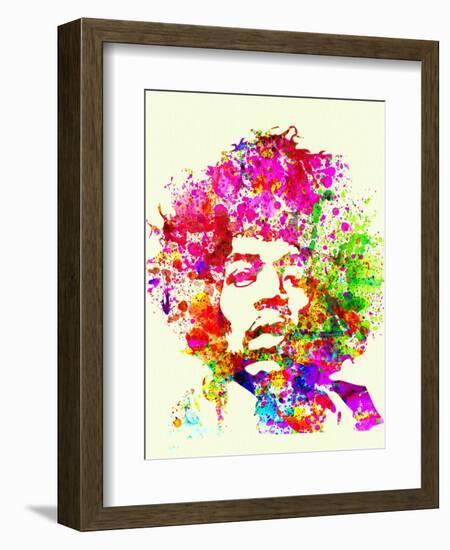 Legendary Jimi Hendrix Watercolor I-Olivia Morgan-Framed Premium Giclee Print