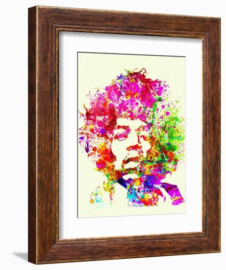 Legendary Jimi Hendrix Watercolor I-Olivia Morgan-Framed Premium Giclee Print