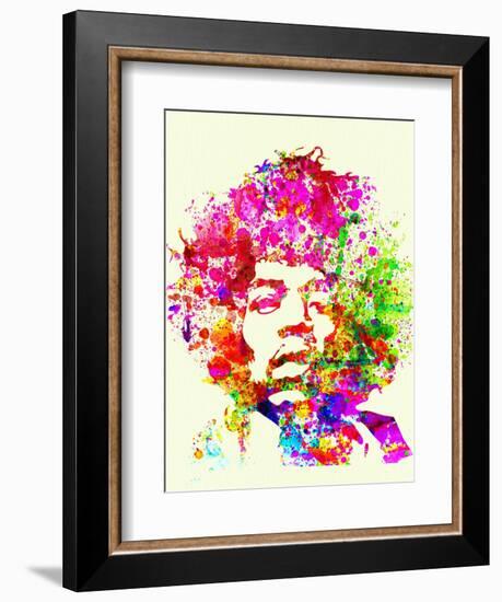 Legendary Jimi Hendrix Watercolor I-Olivia Morgan-Framed Premium Giclee Print