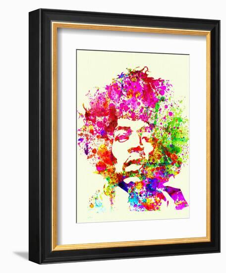 Legendary Jimi Hendrix Watercolor I-Olivia Morgan-Framed Premium Giclee Print