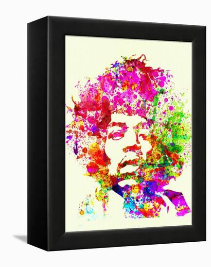 Legendary Jimi Hendrix Watercolor I-Olivia Morgan-Framed Stretched Canvas