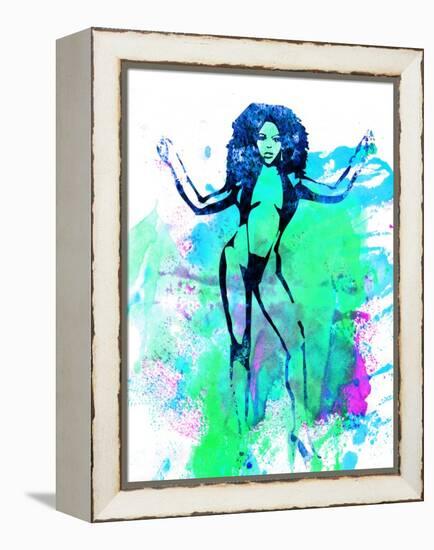 Legendary Lil Kim Watercolor-Olivia Morgan-Framed Stretched Canvas