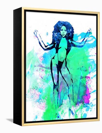 Legendary Lil Kim Watercolor-Olivia Morgan-Framed Stretched Canvas