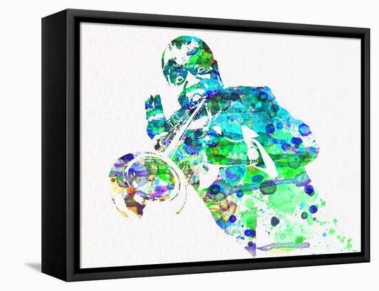 Legendary Louis Armstrong Watercolor-Olivia Morgan-Framed Stretched Canvas