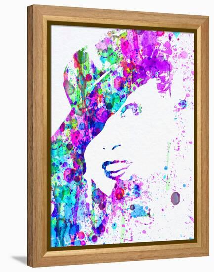 Legendary Marlene Dietrich Watercolor I-Olivia Morgan-Framed Stretched Canvas