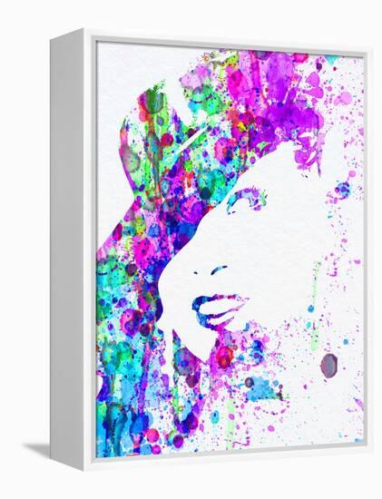 Legendary Marlene Dietrich Watercolor I-Olivia Morgan-Framed Stretched Canvas