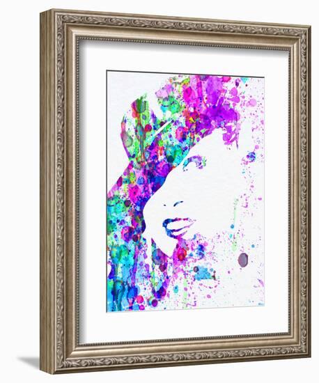 Legendary Marlene Dietrich Watercolor I-Olivia Morgan-Framed Art Print