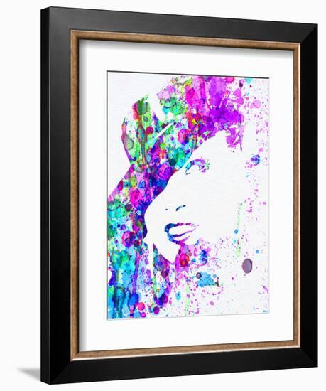 Legendary Marlene Dietrich Watercolor I-Olivia Morgan-Framed Art Print