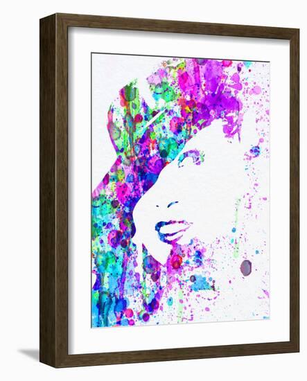 Legendary Marlene Dietrich Watercolor I-Olivia Morgan-Framed Art Print