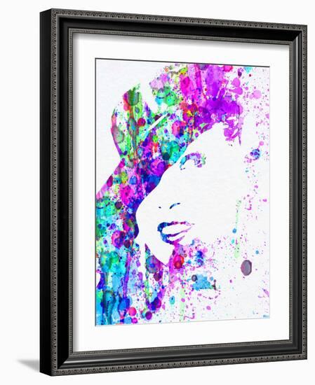 Legendary Marlene Dietrich Watercolor I-Olivia Morgan-Framed Art Print