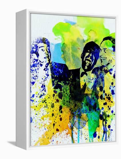 Legendary Rat Pack Watercolor-Olivia Morgan-Framed Stretched Canvas