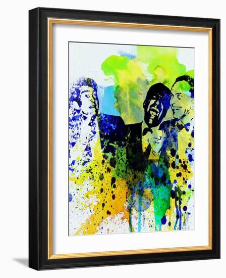 Legendary Rat Pack Watercolor-Olivia Morgan-Framed Art Print