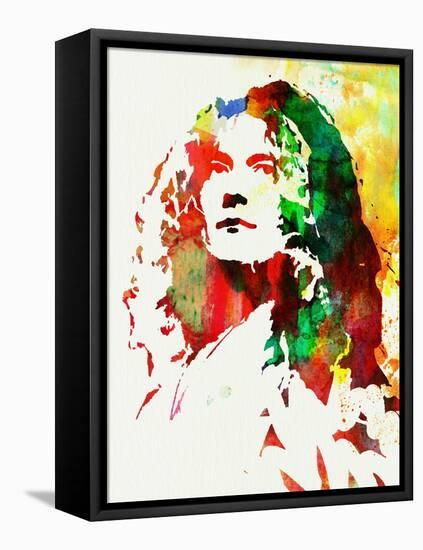 Legendary Robert Plant Watercolor-Olivia Morgan-Framed Stretched Canvas