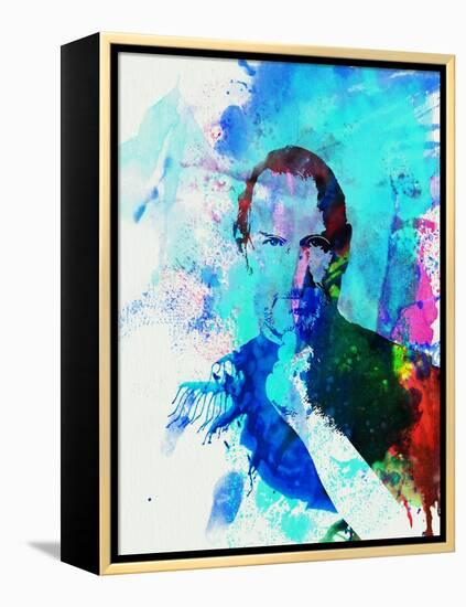 Legendary Steve Jobs Watercolor-Olivia Morgan-Framed Stretched Canvas