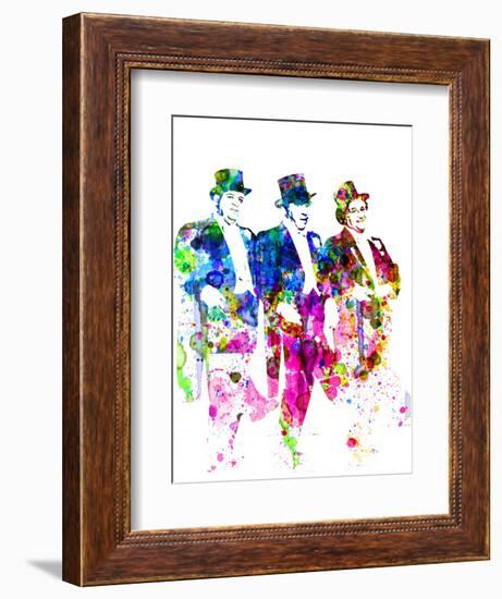 Legendary Three Stooges Watercolor I-Olivia Morgan-Framed Premium Giclee Print