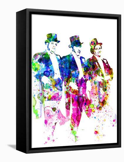 Legendary Three Stooges Watercolor I-Olivia Morgan-Framed Stretched Canvas