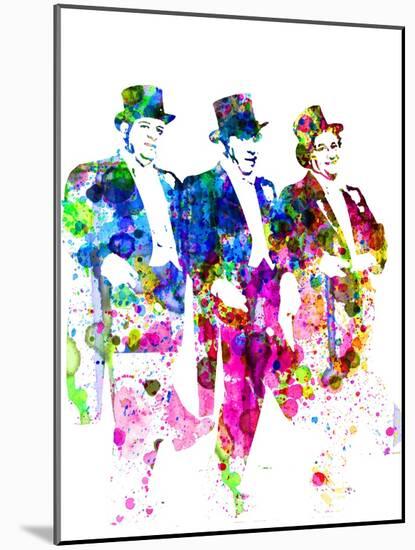 Legendary Three Stooges Watercolor I-Olivia Morgan-Mounted Art Print