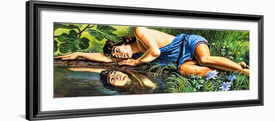 Legends of Ancient Greece: The Fatal Reflection-Roger Payne-Framed Giclee Print