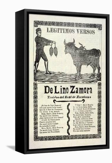Legítimos Versos De Lino Zamora Traidos Del Real De Zacatecas, Published 1903-Jose Guadalupe Posada-Framed Premier Image Canvas
