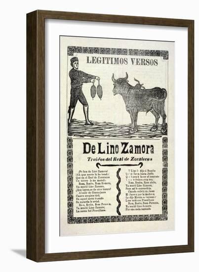 Legítimos Versos De Lino Zamora Traidos Del Real De Zacatecas, Published 1903-Jose Guadalupe Posada-Framed Giclee Print