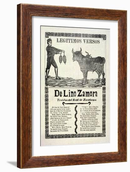 Legítimos Versos De Lino Zamora Traidos Del Real De Zacatecas, Published 1903-Jose Guadalupe Posada-Framed Giclee Print