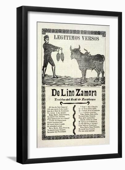 Legítimos Versos De Lino Zamora Traidos Del Real De Zacatecas, Published 1903-Jose Guadalupe Posada-Framed Giclee Print