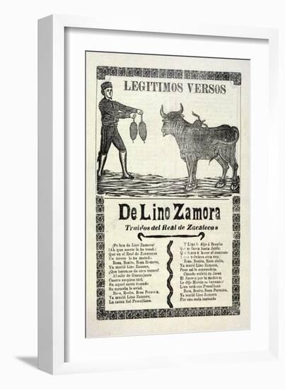 Legítimos Versos De Lino Zamora Traidos Del Real De Zacatecas, Published 1903-Jose Guadalupe Posada-Framed Giclee Print