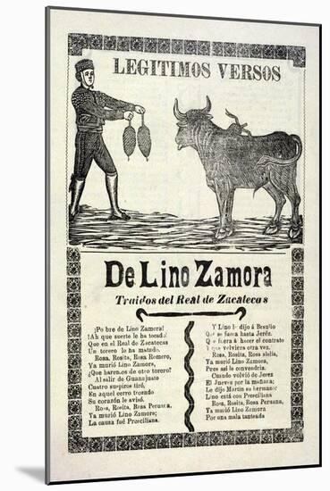 Legítimos Versos De Lino Zamora Traidos Del Real De Zacatecas, Published 1903-Jose Guadalupe Posada-Mounted Giclee Print